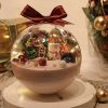 5 db-os átlátszó karácsonyfa dísz, félgömb alakú, 12 cm-esek