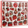 30 db-os karácsonyi dísz csomag, különféle díszek, pirosak