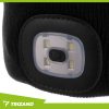 Téli kétrétegű sapka USB-s zseblámpával, fekete, Trizand 22663