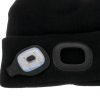 Téli kétrétegű sapka USB-s zseblámpával, fekete, Trizand 22663