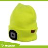 Téli kétrétegű sapka USB-s zseblámpával, neonsárga, Trizand 22663