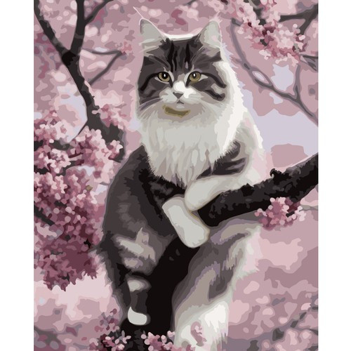 Festmény, szám szerinti, 40x50cm - Maaleo cica 22783