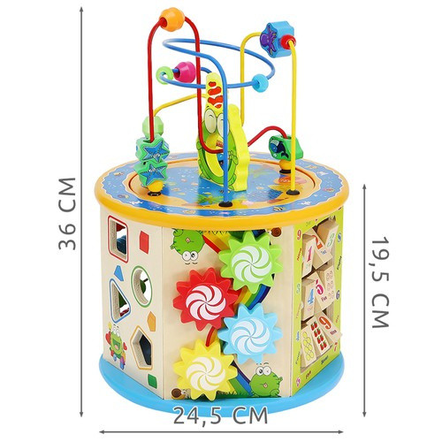 8 játék 1-ben - oktató fakocka kisgyerekeknek