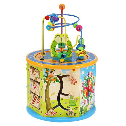 8 játék 1-ben - oktató fakocka kisgyerekeknek