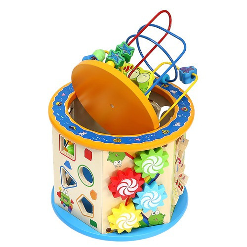 8 játék 1-ben - oktató fakocka kisgyerekeknek