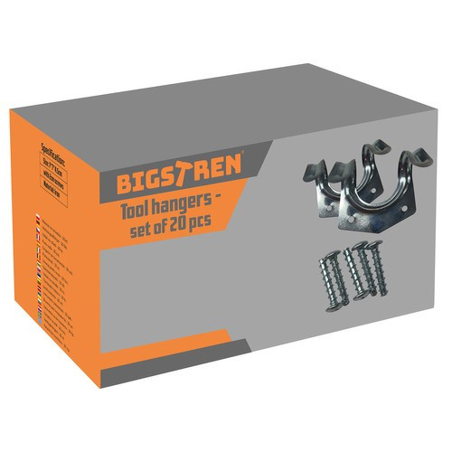 20 db fém akasztó kerti és műhelyszerszámokhoz, 