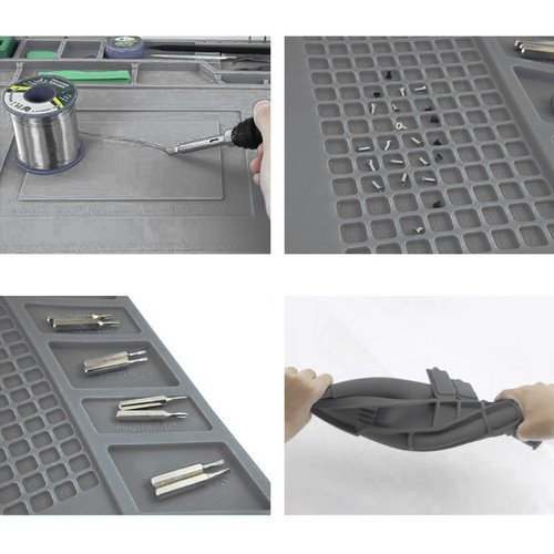 Szilikon szőnyeg műhelybe, 4 mágneses zsebbel, 30x40cm