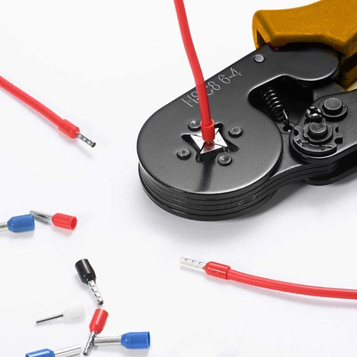 Krimpelő fogó, érvéghüvelyekhez, 0,25-10mm2