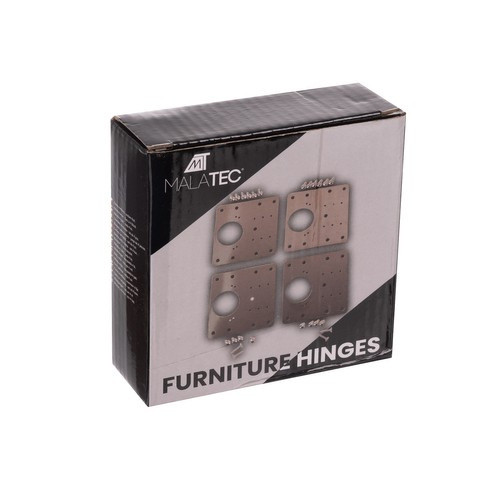 Rozsdamentes Acél Bútor Zsanér Javító Lapkák, 4 darabos készlet, 9 x 9 cm, 1 mm vastagság, 20 lyuk