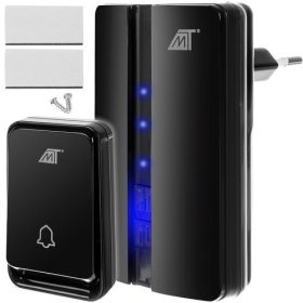 Malatec vezeték nélküli ajtócsengő, fekete, vízálló