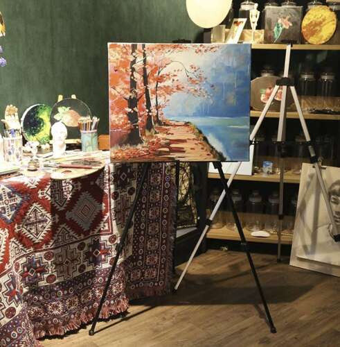 170 cm-es festőállvány alumíniumból, ajándék tartóval