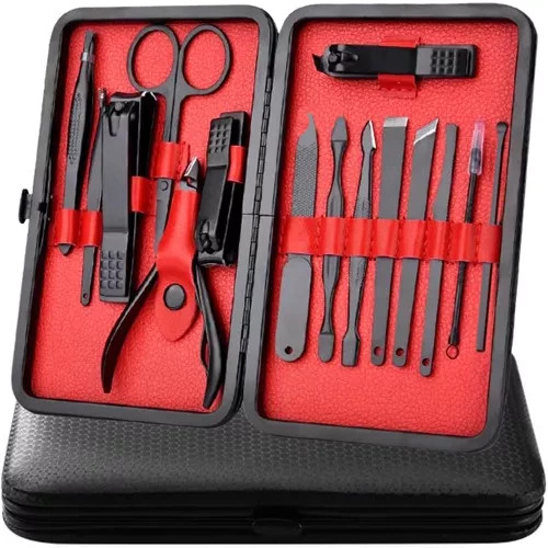 15 részes körömvágó készlet, fekete