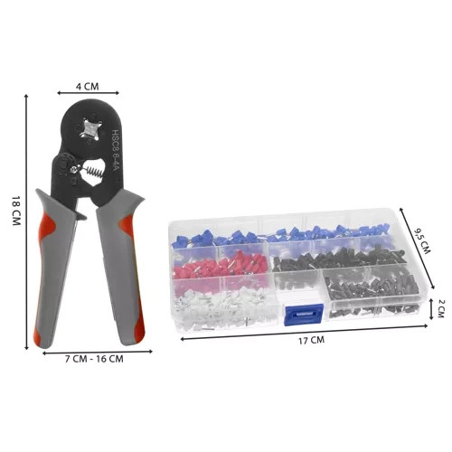 Krimpelő fogó készlet hüvelyekhez, szürke, 0,25-10mm2, Bigstren