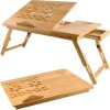 Laptop asztal bambuszból, kihajtható, 67 x 28 x 26,5 cm