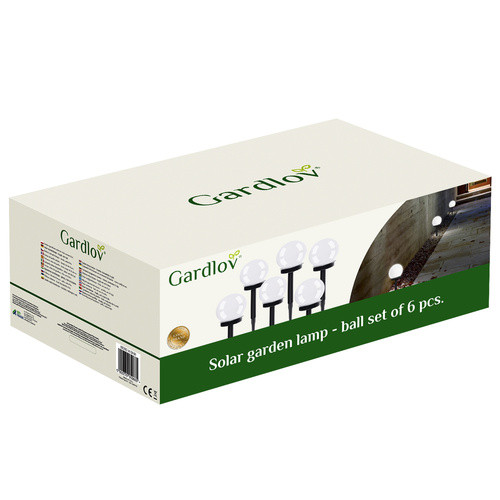 Napelemes kerti lámpa - gömb, 6 db-os készlet