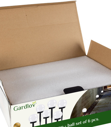 Napelemes kerti lámpa - gömb, 6 db-os készlet