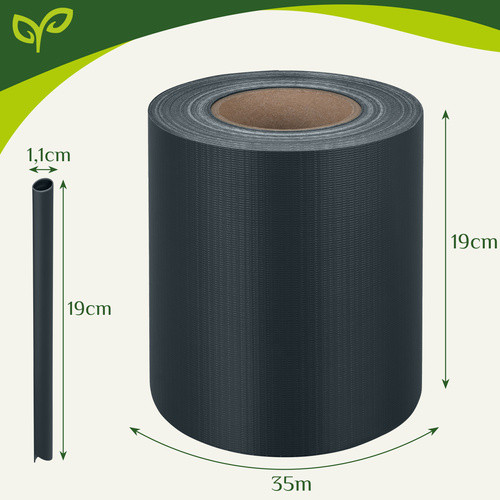 35m x 19 cm-es kerítés + belátásgátló szalag,  630g/m2, antracit