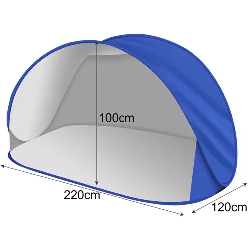 Pop-up nagy strandsátor, 220 x 120 x 100 cm, kék-fehér, Trizand