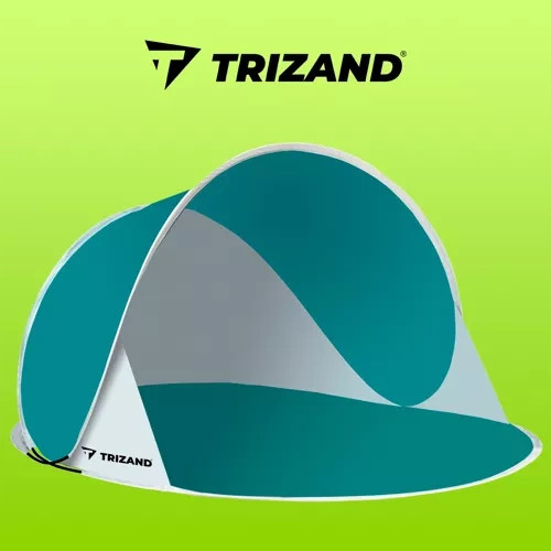 190x86x120cm-es popup strandsátor, kék-szürke, Trizand