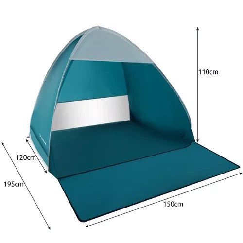 Pop-up strandsátor szúnyoghálóval, 200x150x110cm-es, Trizand, kék-fehér