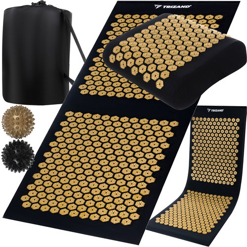 Trizand akupresszúrás egészségügyi matrac + párna + 2 masszázslabda, tartóval