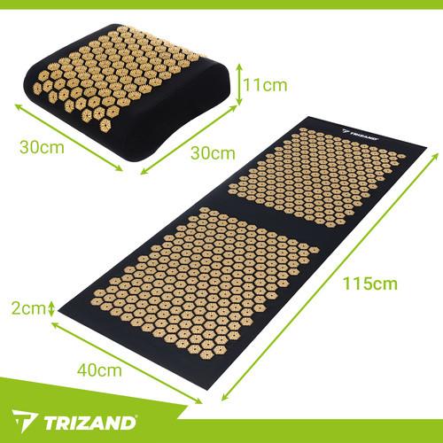 Trizand akupresszúrás egészségügyi matrac + párna + 2 masszázslabda, tartóval