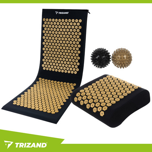 Trizand akupresszúrás egészségügyi matrac + párna + 2 masszázslabda, tartóval