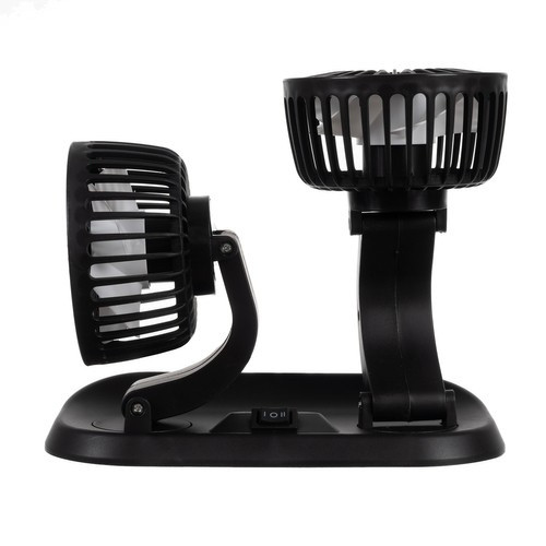 Kettős autóventilátor – 360°-os forgatás, kétsebességes szabályozás, 24V szivargyújtós