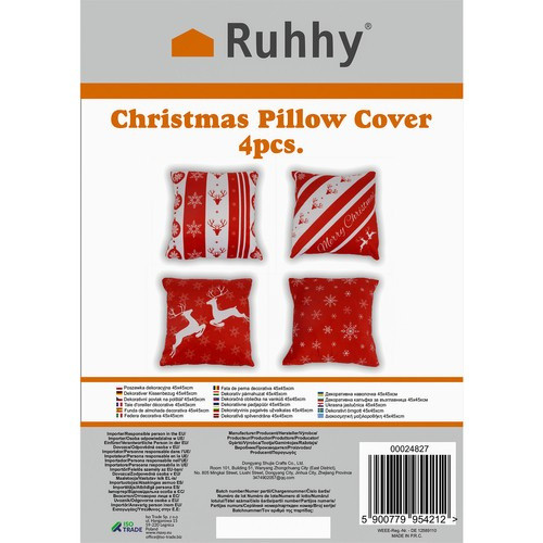 Dekoratív párnahuzat 45x45xcm Ruhhy x4 24827