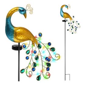   Napelemes Kerti Páva Lámpa 40 LED-del, Vízálló, Alkonykapcsolós