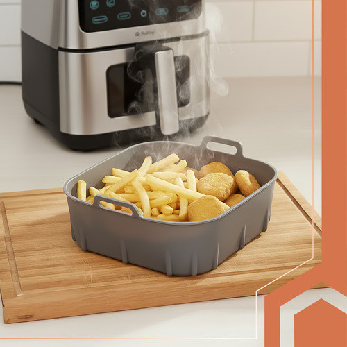 RUHHY 20x20 cm Szilikon Betét Airfryerhez, Zsírszegény Olajsütőhöz