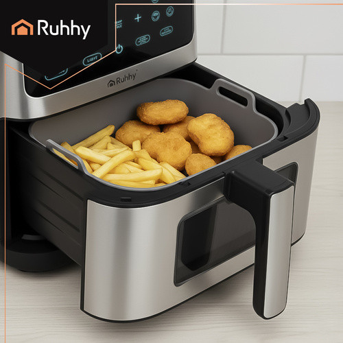 RUHHY 20x20 cm Szilikon Betét Airfryerhez, Zsírszegény Olajsütőhöz