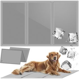   Purlov XXL Méretű Hűsítő Állatmatrac - Szürke, 110x70 cm, Poliészter, PVC, Szivacs, Zselé