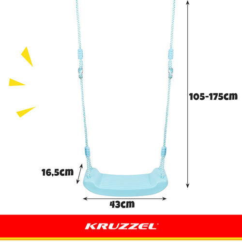 Gyermek Kerti Hinta - Kék, 105-175 cm, Polietilén + Polipropilén + Vas