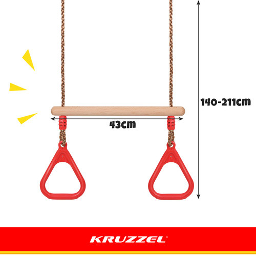 Kruzzel 25383 - Többfunkciós Gyerek Kerti Hintaszerkezet és Tornatréner, 100 kg-ig Terhelhető