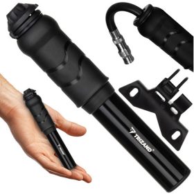   Trizand 25392 Kompakt Alumínium Kézi Biciklipumpa 7 Bar Nyomással, Kerékpárhoz és Rollerhez, Keret Rögzítővel