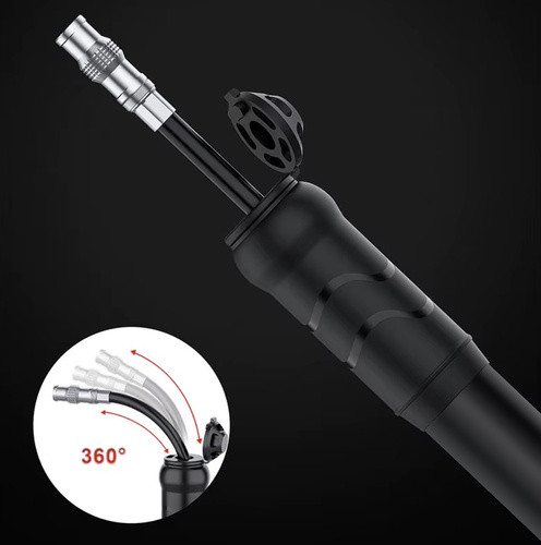 Trizand 25392 Kompakt Alumínium Kézi Biciklipumpa 7 Bar Nyomással, Kerékpárhoz és Rollerhez, Keret Rögzítővel