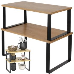   Ruhhy 25661 Bambusz Konyhai Polc Készlet - 2 Darab, Nedvességálló, Szagmentes, Helytakarékos