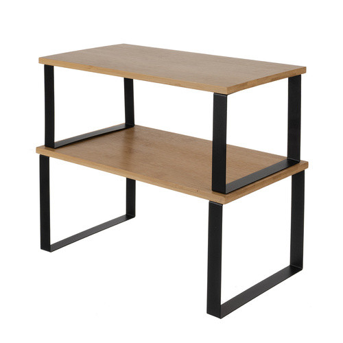 Ruhhy 25661 Bambusz Konyhai Polc Készlet - 2 Darab, Nedvességálló, Szagmentes, Helytakarékos