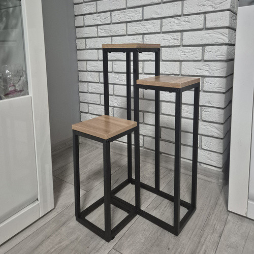 Álló Virágtartó 67cm Ruhhy 25626 - Modern Loft Stílusú 3 Szintes Virágtartó