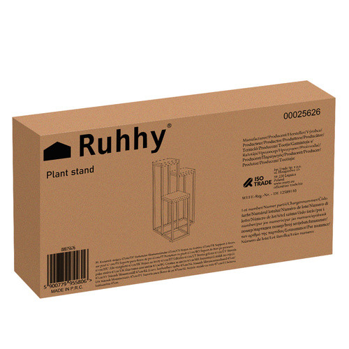 Álló Virágtartó 67cm Ruhhy 25626 - Modern Loft Stílusú 3 Szintes Virágtartó