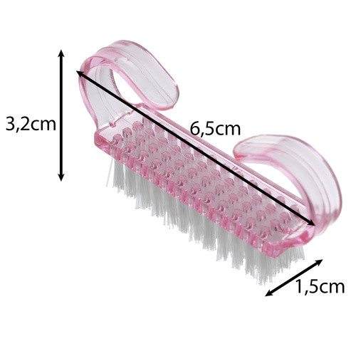 100 db Rózsaszín Egyszerhasználatos Manikűr Kefe - 6,5 x 3,2 x 1,5 cm, PS, PP