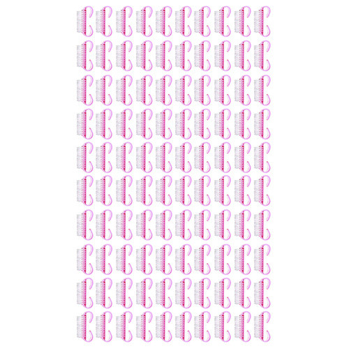 100 db Rózsaszín Egyszerhasználatos Manikűr Kefe - 6,5 x 3,2 x 1,5 cm, PS, PP