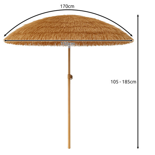 Gardlov 150 cm Átmérőjű, Állítható Magasságú Kerti Napernyő - Bézs