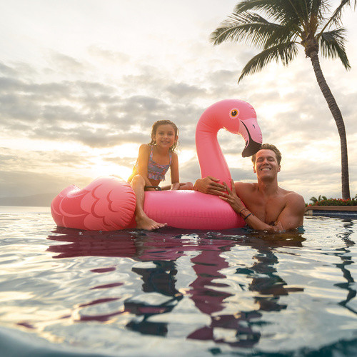 Óriás flamingó matrac – kényelmes, stabil, 142x137 cm, rózsaszín