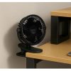 Ruhhy 25567 Vezeték nélküli Fekete Ventilátor Klipsszel, 1200mAh USB-C, 360° Forgatható Fej, 5W, Csendes Működés