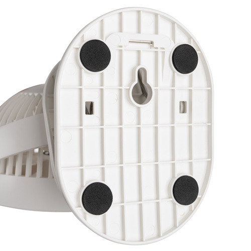 Vezeték nélküli Fehér Asztali Ventilátor Klipsszel, 1200mAh USB-C, 360°-os Forgatható Fej, 4 Üzemmód