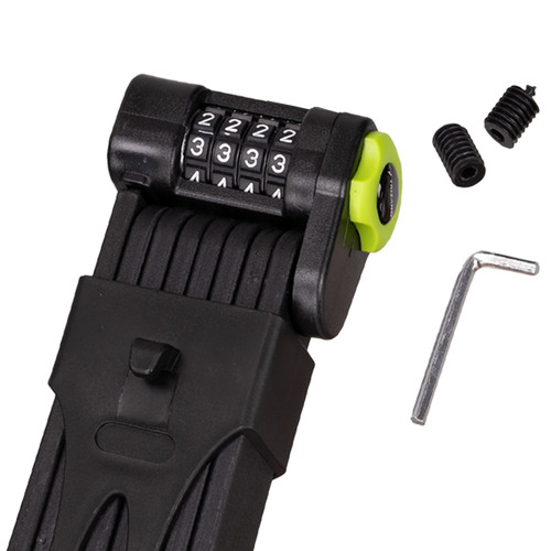 Összecsukható Kerékpárzár, Erős Acél Biztonsági Kódos Zár, 4 Számjegyű Kombinációs Zár