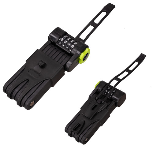 Összecsukható Kerékpárzár, Erős Acél Biztonsági Kódos Zár, 4 Számjegyű Kombinációs Zár