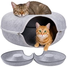   Macskaágy - Alagút PURLOV 25810: Ergonomikus és Könnyen Tisztítható Macskaágy, Természetes Filc, 51 x 20 cm